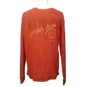 POLAR GRAPHICS Men VINTAGE Thermal RUST color Shirt "RUSTY SPUR SALON" AZ size M